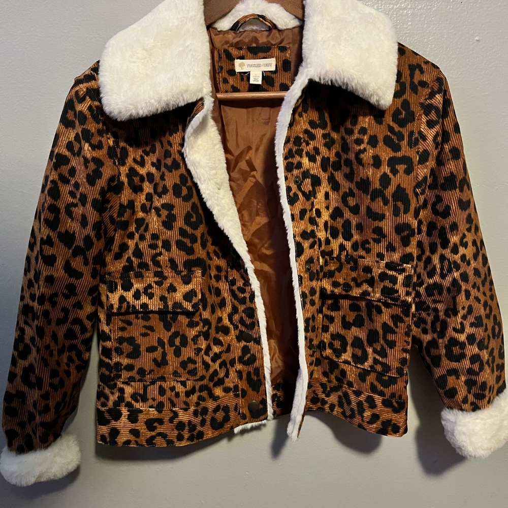 Tucker + Tate Leopard Print Jean Jacket with White Collar